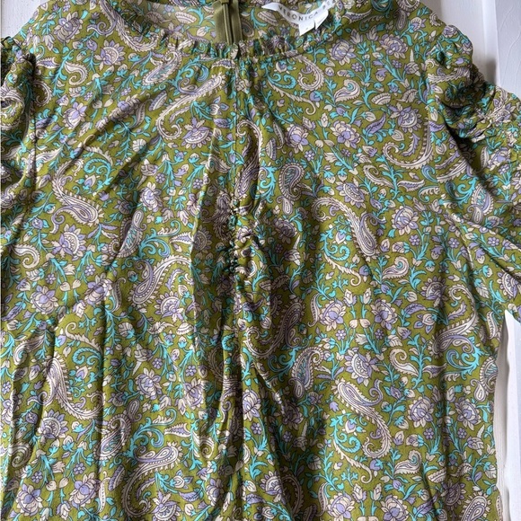 Veronica Beard Green Paisley Blouse - Picture 4 of 6